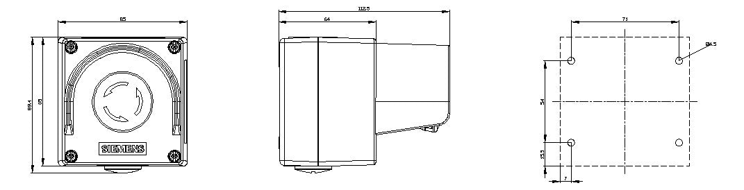 SIEMENS Befehls-/Meldegerät 1f 1tast 3SU1851-0NA00-2AC2 Metall IP68