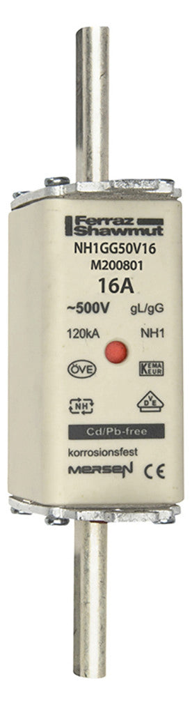 MERSEN NH-Sicherungseinsatz 16A NH1 gG NH1GG50V16 500VAC Kombik