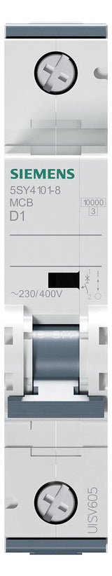 SIEMENS Leitungsschutzschalter UC D 1A 5SY4101-8 1p 400V 1TE 50Hz IP20