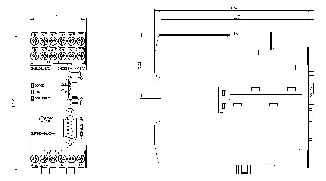 SIEMENS Motorsteuergerät 110-240V/50Hz SIRIUS 3UF7010-1AU00-0 110-240V/DC IP20