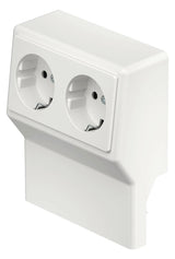 REHAU Geräteträger SL-K 2f rws 50x20mm SL 2GT5070 rws 2x Steckdose bestückt