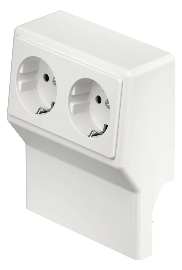 REHAU Geräteträger SL-K 2f rws 50x20mm SL 2GT5070 rws 2x Steckdose bestückt
