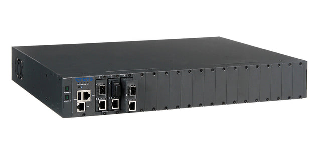 1,5HE 19" Rack Chassis für MCT Konverter, 18 Slots, Managed, inkl. 2x N Stück