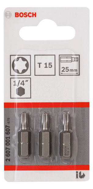 BOSCH-EW Bit TX15 L=25mm 6,4mm(1/4) 2607001607