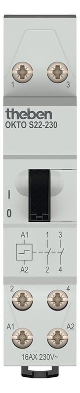 THEBEN Stromstoßschalter 230VAC 1TE 16A OKTO S22-230 230V REG mech.Schalt