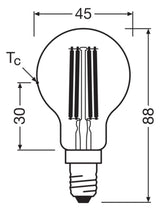 LEDVANCE LED-Lampe FM E14 3,8W 2700K ws LED Classic P 60 Fil EE A S 3.8W 82 806l