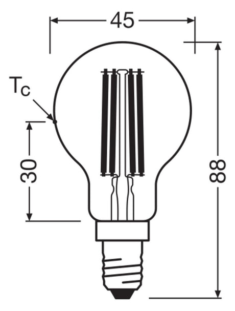 LEDVANCE LED-Lampe FM E14 3,8W 2700K ws LED Classic P 60 Fil EE A S 3.8W 82 806l