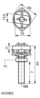 WALRAVEN Hammerfix RapidRail ev M8x25 mit Klemmfeder - für RapidRail
