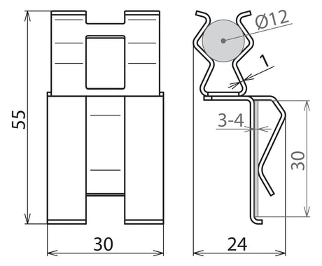 DEHN SE Parallelverbinder ST unbeh  12mm DC BK 12 FL30 STBLANK