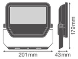 LEDVANCE LED-Anbaustrahler 22-32W EVG sw FL AREA V 32W ML 840 A48X85 BK 1LED ws