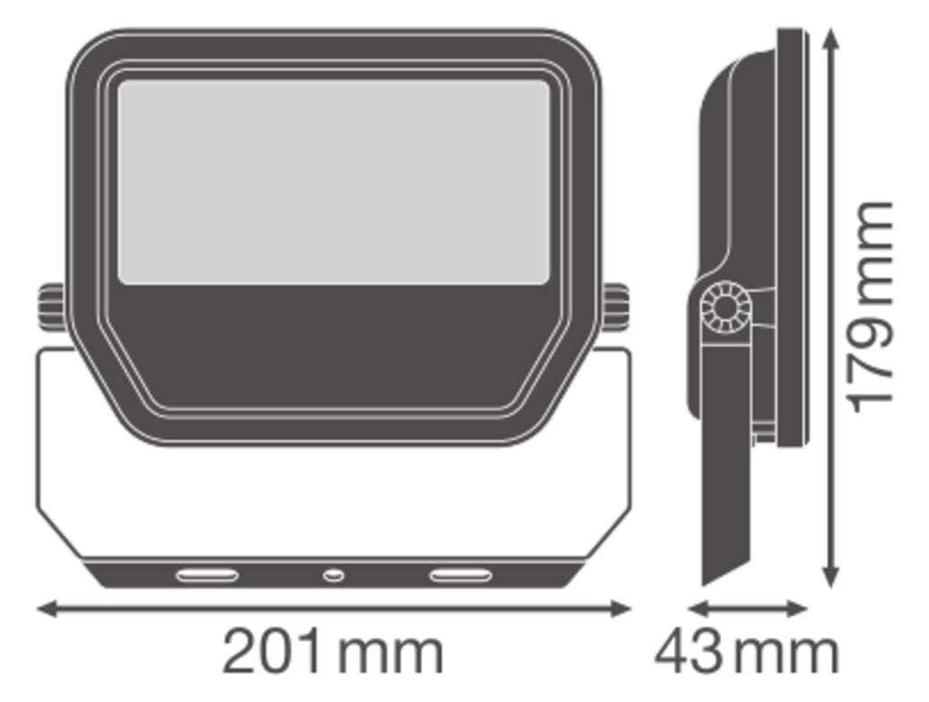LEDVANCE LED-Anbaustrahler 41W Konv 1LED FL 50 P 41W 6KLM 830 PS SY100 WT ws ws