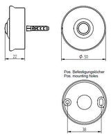 GROTHE Klingeltaster Kst edst/ws AP rnd Piccolo cerchio ws V2A