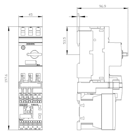 SIEMENS Direktstarter 0,75kW 24V DC 1,9A 3RA2110-1BE15-1BB4 1,4-2A IP20