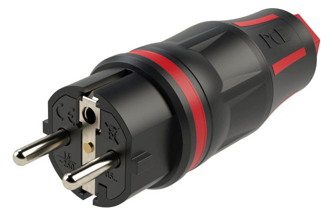 PC ELECTRIC Schutzkontaktstecker 16A 230V Kst IP54 ger sw 05721-sr