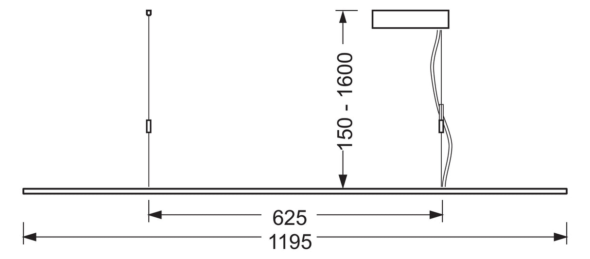 REGIOLUX LED-Pendelleuchte 1LED 3000K panella-PHMPI/1200 5000-4000 830 E 5000l