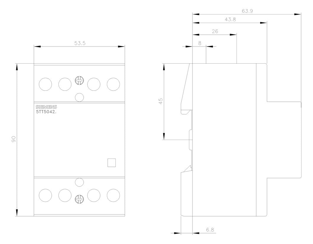 SIEMENS Installationsschütz 40A 230V/UC 5TT5042-0 400V/AC 2S 2Ö 3TE