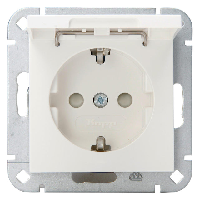 KOPP Steckdose 1f rws glz UP m.BS Klappd 940129002 IP20