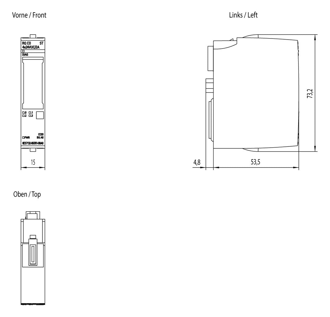 SIEMENS Digital I/O-Modul DC 19,2-28,8V 6ES7132-6GD51-0BA0 4Ausg Relais