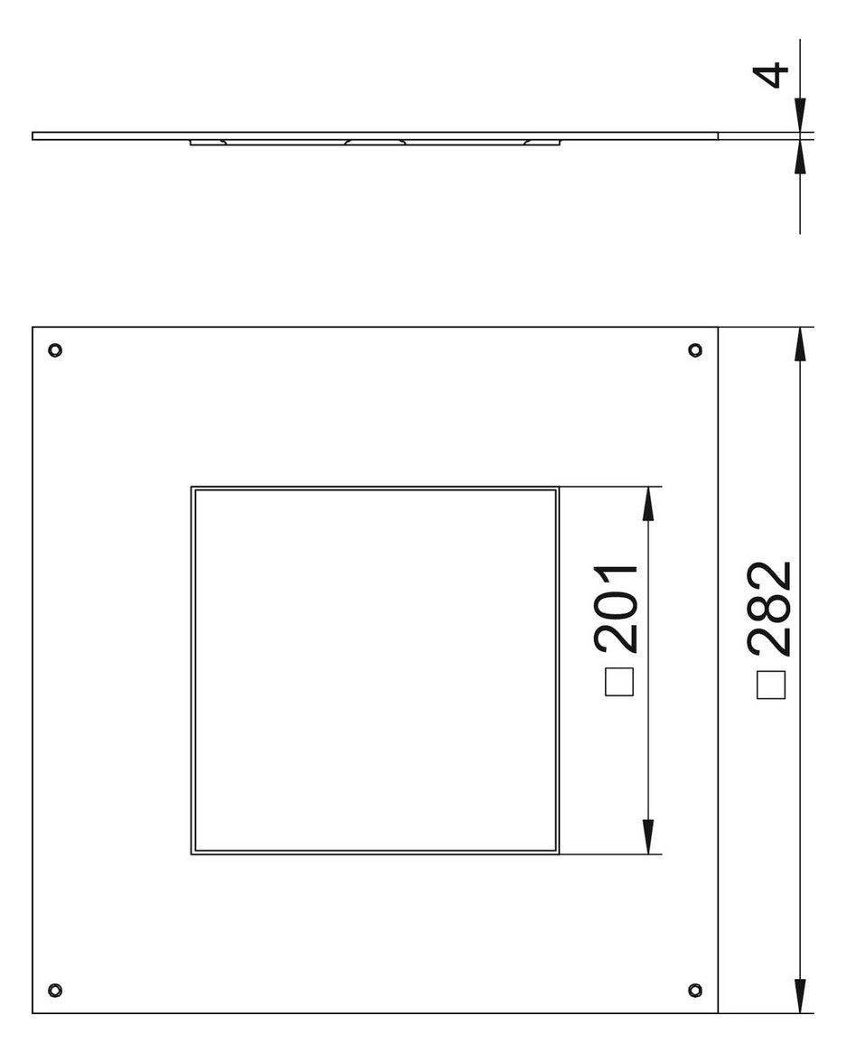 BETTERMANN Montagedeckel ST quadrat 4mm DUG 250-3 4 trocken 282x282mm