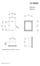 SIEDLE Gehäuse 1f UP gr Kst 100x132x50mm GU 611-1/1-0
