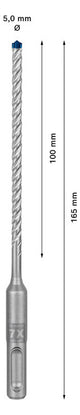 BOSCH-EW Hammerbohrer  5mm SDSplus SDS plus-7X 1pc 100/165mm f.Beton