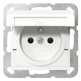 GIRA Steckdose 1f rws glz UP m.BS Klappd System 55 448803 IP20