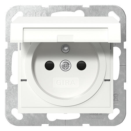 GIRA Steckdose 1f rws glz UP m.BS Klappd System 55 448803 IP20
