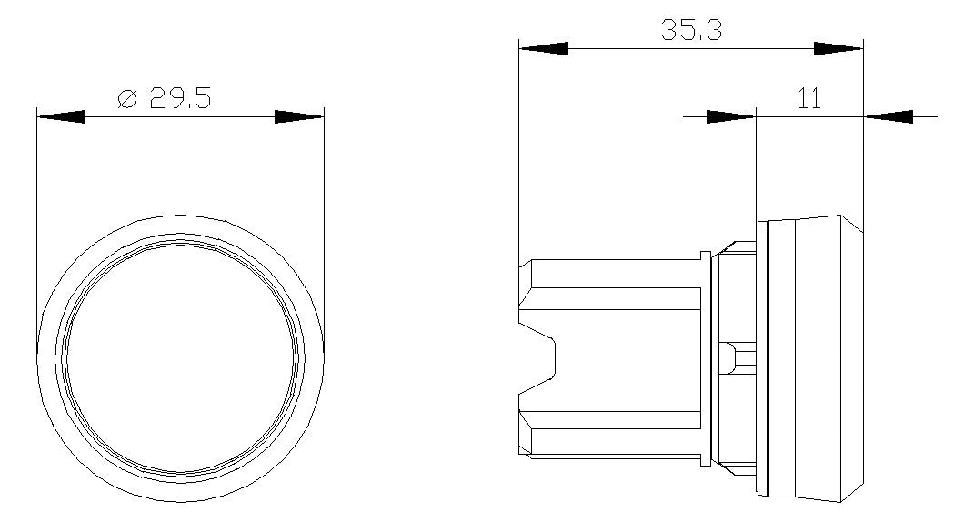 SIEMENS Drucktaster Front 1f rt  22mm 3SU1000-0AB20-0AA0 rnd 29,45x10,4mm
