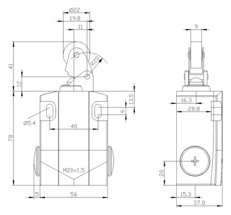 SIEMENS Einzelpositionsschalter 1S 1Ö 1W 3SE5122-0CE01 Metall Winkelrollenhebel