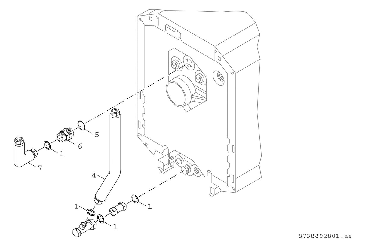 BOSCH Installationszubehör BCS 22 Anschlussrohrgruppe hinten am Kessel
