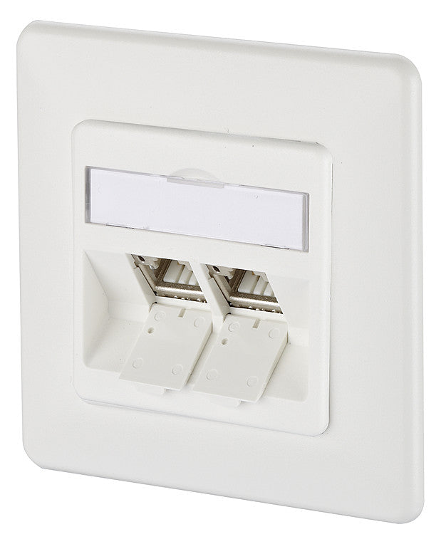METZ CONNECT Anschlussdose Cat6A 2xRJ45 130B12D21002-E rws Kanaleinb schräg