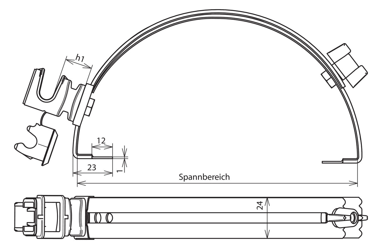 DEHN SE Dachleitungshalter  8mm Schrägd DLH DS 8 H16 FG180.280 GR V2A 180-280mm