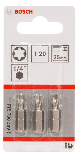 BOSCH-EW Bit TX20 L=25mm 6,4mm(1/4) 2607001611