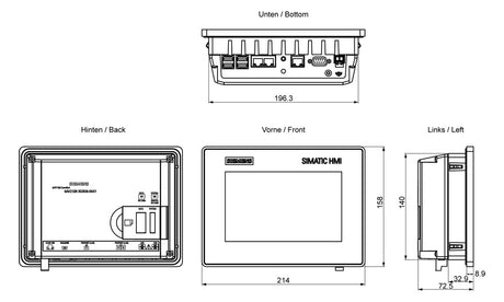 SIEMENS Grafik-Panel m.Farbdisplay DC 6AV2128-3GB06-0AX1 19,2-28,8V 2HW/IE