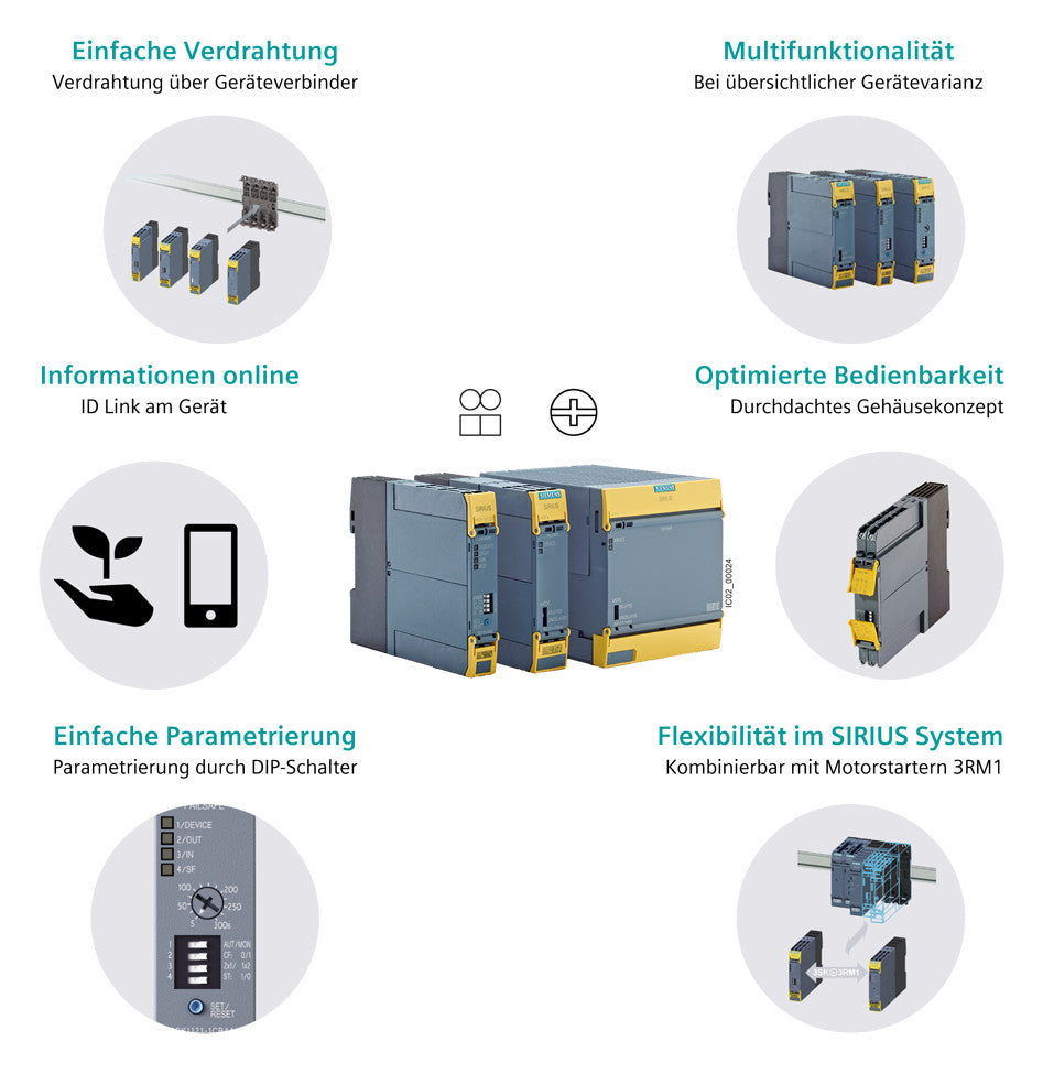 SIEMENS NOT-AUS Schaltgerät Grundgerät 3SK1112-1BB40 ein/zweikanal
