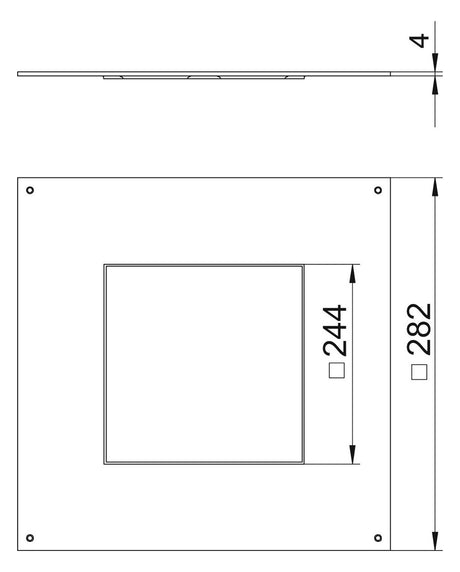 BETTERMANN Montagedeckel ST quadrat 4mm DUG 250-3 9 trocken 282x282mm