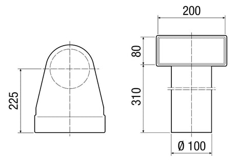 MAICO Luftkanalreduzierstück ST MF-WL100 80/200