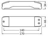 OSRAM Sicherheitstrafo 50-225W gr Konv HTL 225/230...240 11,6-11,7V 170x44x34mm