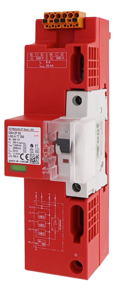 DEHN SE Kombi-Ableiter Sammelsch 4p 1TE DSH ZP B2 LSG A TT 255 230VAC 1,5kV