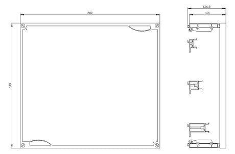 SIEMENS Verteilerbaugruppe REG 24TE 3st 8GK4401-3KK22 450x500x131mm