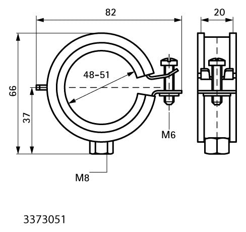 WALRAVEN Rohrschelle BISMAT Flash ev 48-51 mm EPDM M8 Schnellverschluss