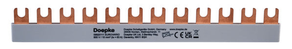 DOEPKE Phasenschiene 1ph 17,5mm 210mm Eurovario EV-S G 1.12.70 10qmm 70A isol