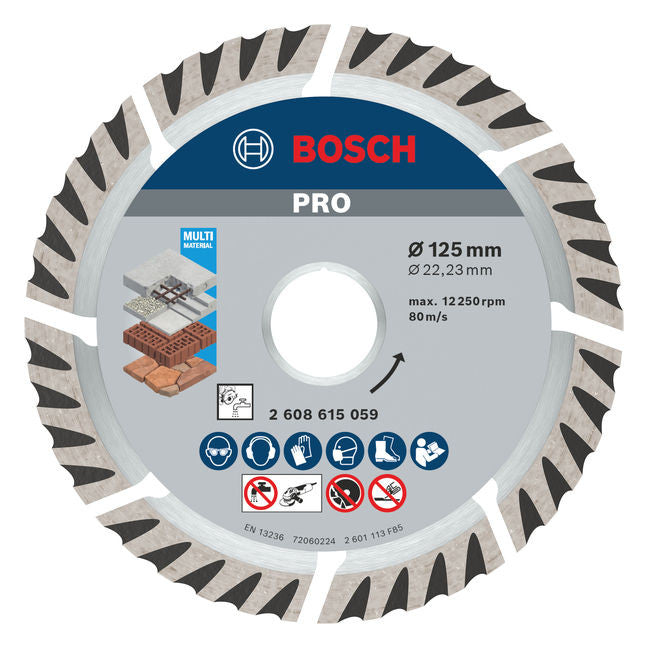 BOSCH-EW Diamant-Trennscheibe 125x10mm 2608615059 f.Backstein f.Beton f.Metall