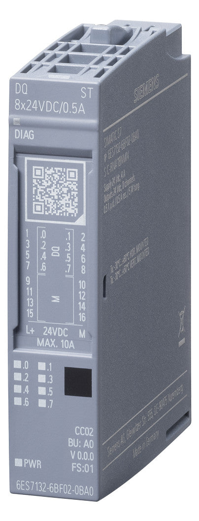 SIEMENS Digital I/O-Modul DC 19,2-28,8V 6ES7132-6BF01-0BA0 8Ausg 24V