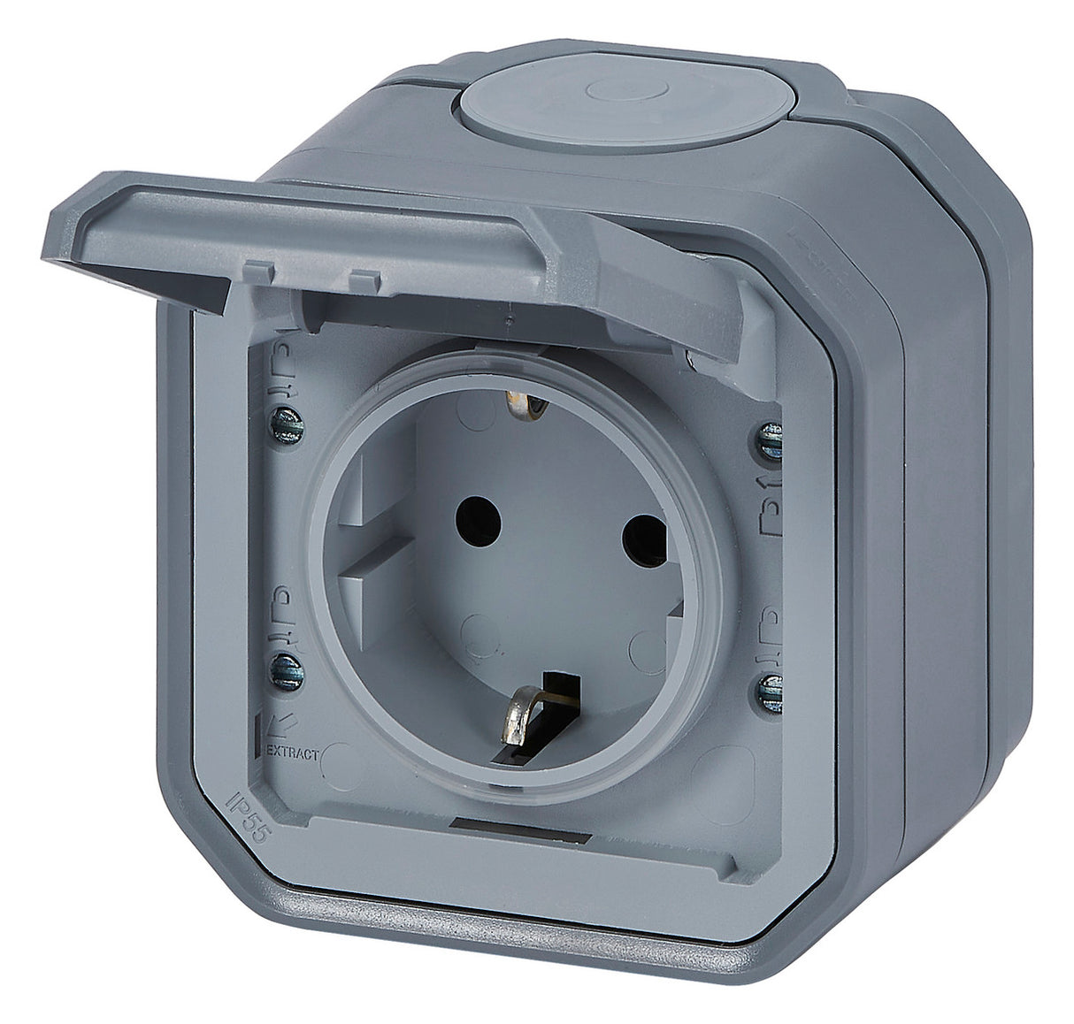 LEGRAND Steckdose 1f gr mt AP m.BS IP44 Legrand 069730L