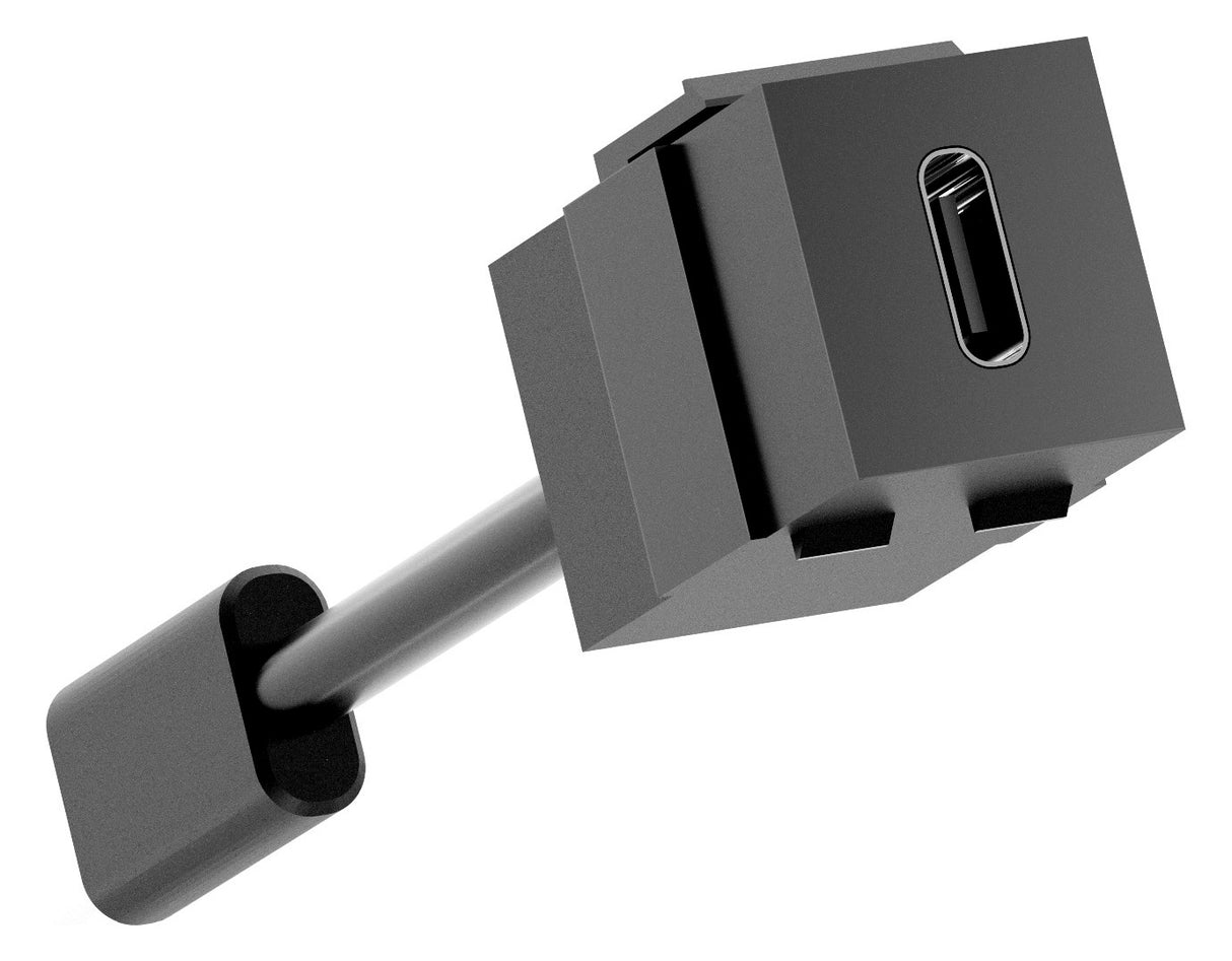 BACHMANN Einsatz USB-C 1f sw Klemmbef 917.121 ohne Beschriftungsfeld