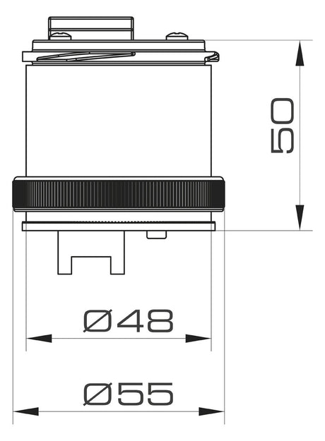 GROTHE Dauer/Blinklicht LED gn  48mm AC System T-Mini MWB 8636 IP65 240V/50Hz