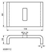 Walraven U-Halteplatte Maxx UB100 für Maxx Profile fv 118x80x28 Loch 40x14 | 6589112