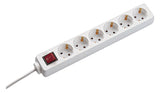 BACHMANN Steckdosenleiste 6f ws 1,5m 35° 381.244S m.Ein/Aus IP20 1,5qmm