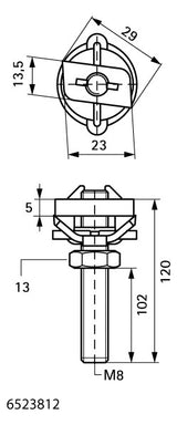 WALRAVEN Hammerfix RapidRail ev M8x120 mit Klemmfeder - für RapidRail